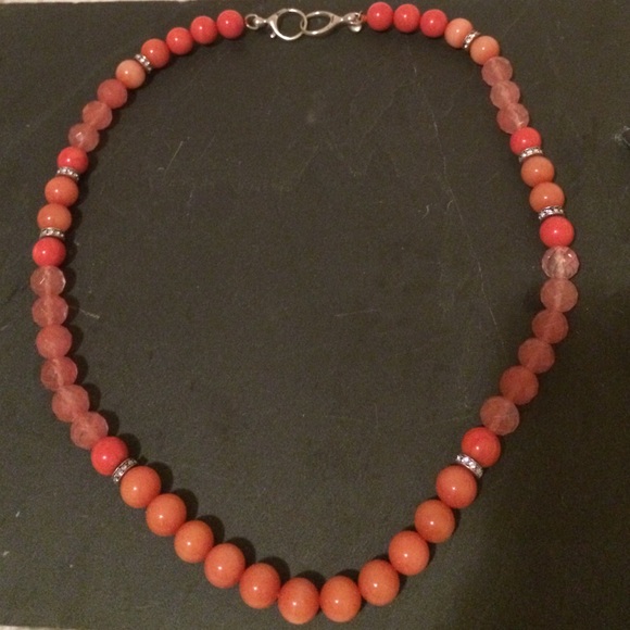 Fossil beaded coral necklace