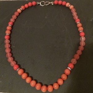 Fossil beaded coral necklace
