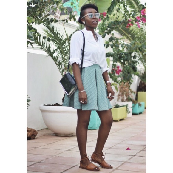 Turquoise Blue Skater Skirt - Picture 2 of 4