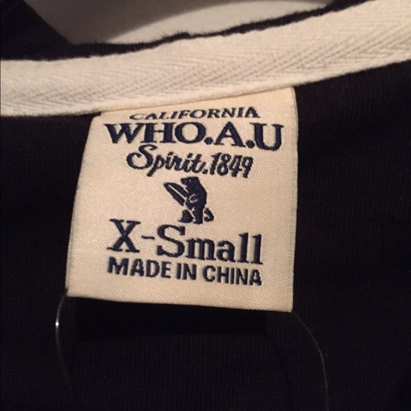 WHO.A.U new black stripe hoodie, size XS - Picture 2 of 3