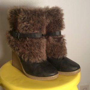 Charlotte Russe Wedge Boots, Fur