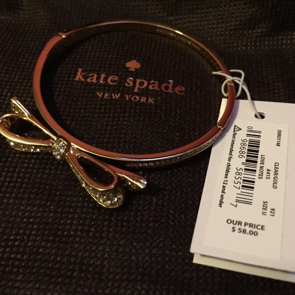 Gold bow Kate Spade diamond bracelet