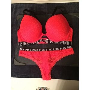 Push-up Bra & Thong (34D & Small)
