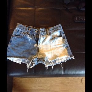 Cut off high waisted shorts
