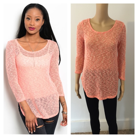 Brand New Small Peach Ivory Knit Top