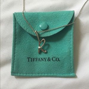 Tiffany & Co. "k" silver pendant & necklace