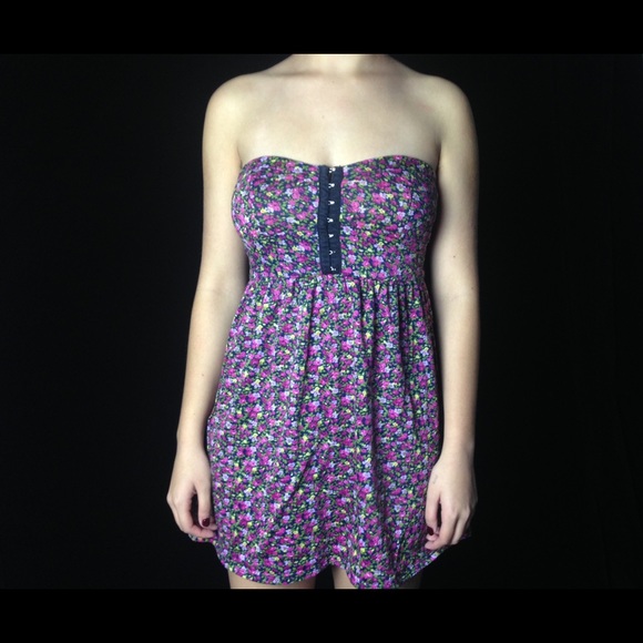 Strapless flower dress