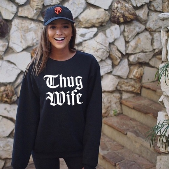 Tops - Thug Wife Sweatshirt in Black - S, M, L