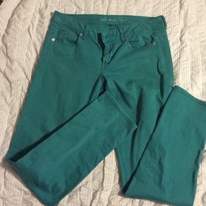 Teal American eagle skinny jeans