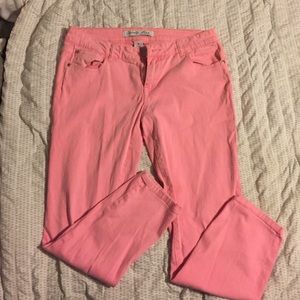 Hot pink ankle jeans