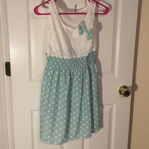 Polka dot & lace dress