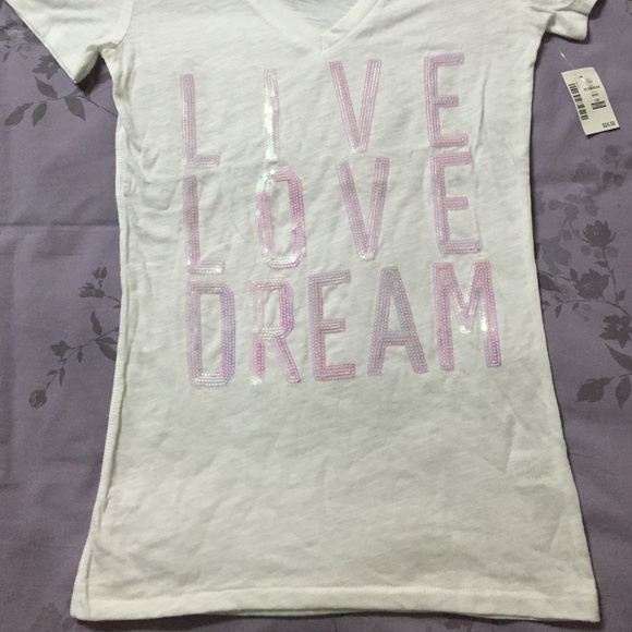 V-neck white Aeropostale shirt.