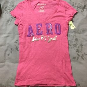Pink V-neck Aeropostale shirt