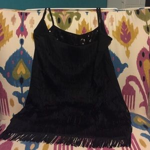 Fringe/Sequined Black Cami