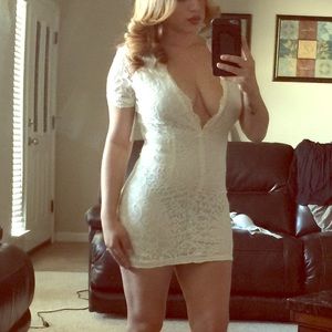 Tobi white lace dress