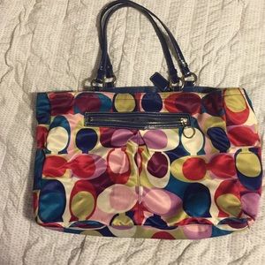 Colorful coach tote