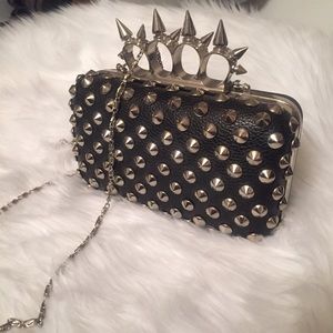 Spike studded black clutch Alexander McQueen