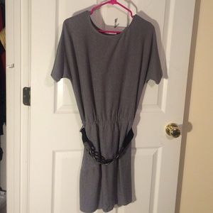 Grey dress with black belt