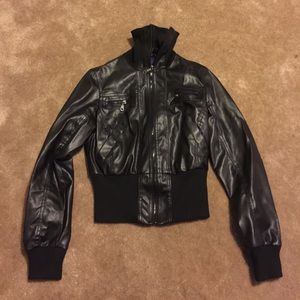 Black leather jacket