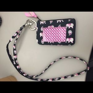 Vera Bradley lanyard ID holder coin purse