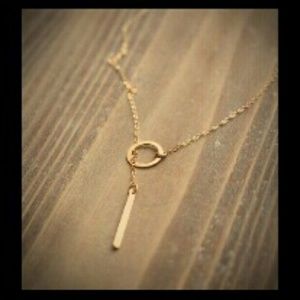 Gold tone Lariat necklace boho style