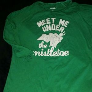 Green 3/4 Sleeve Old Navy Holiday Tee