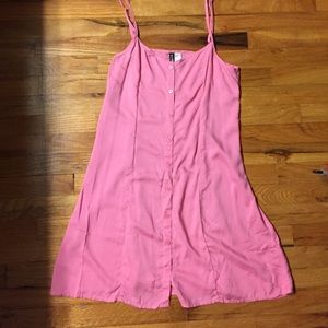 H&M pink button down dress