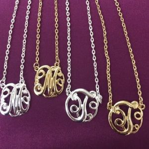 1"Initial Monogram necklaces Gold or Silver, boxed