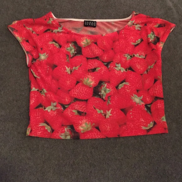 strawberry mesh crop top (Joyce Leslie)