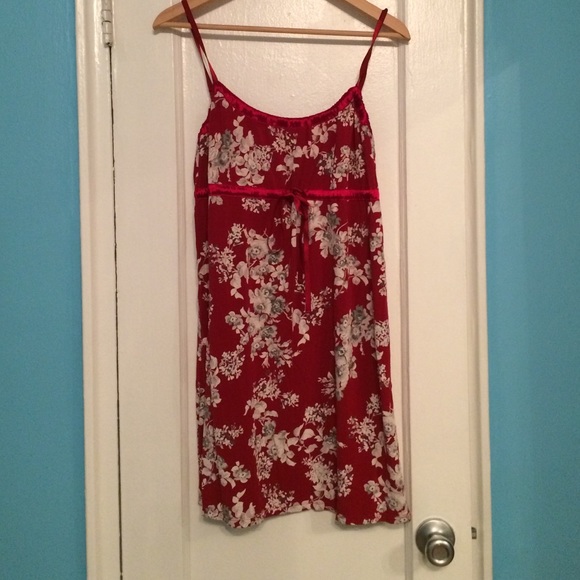 Red floral dress
