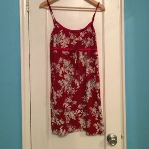 Red floral dress
