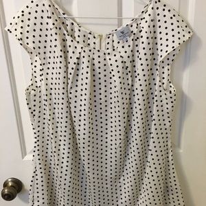 Cream and Black Polka Dot Blouse