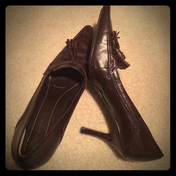 Nine West Leather Brown Heels