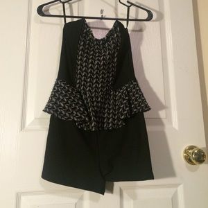 Black & chevron romper