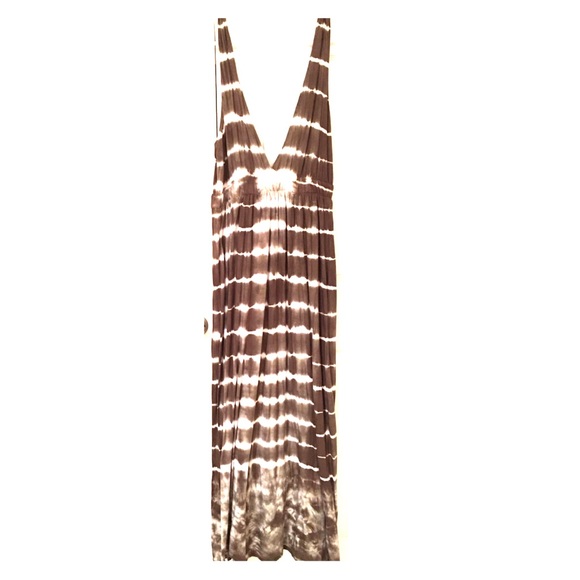 Tie Dyed Tan Long Dress