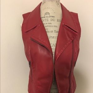 Faux leather vest