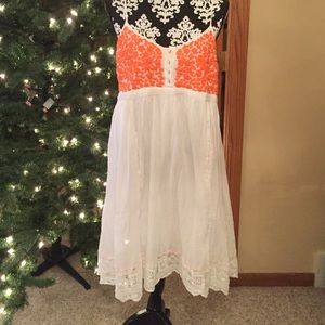 Orange and white dress