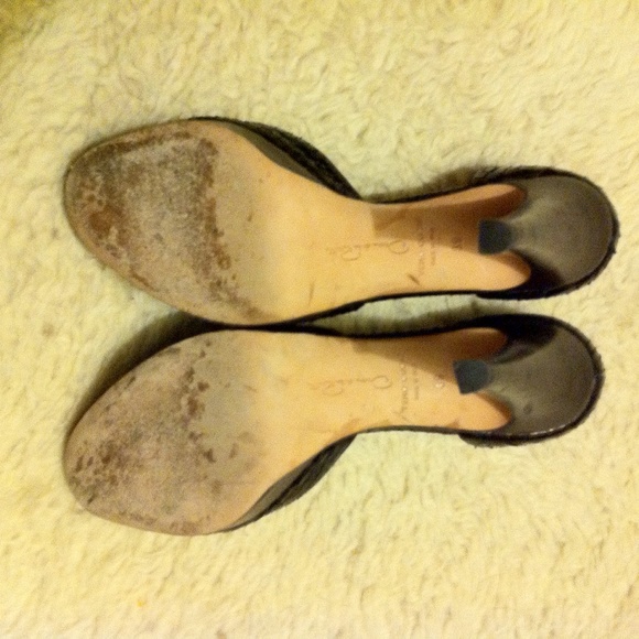 ๐HP๐ OSCAR DE LA RENTA Python Peep Toe Heels - Picture 4 of 4