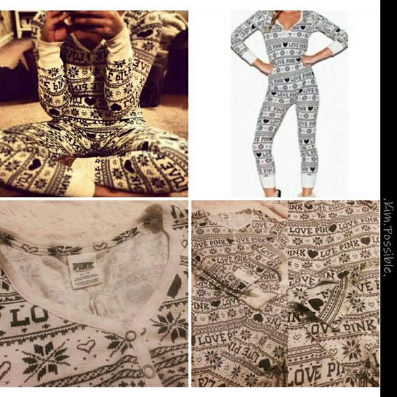 VS PINK THERMAL ONESIE PAJAMAS