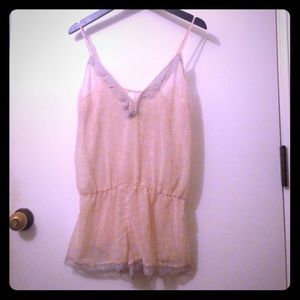 Blush pink and grey lace sheer lingerie