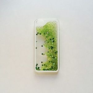 iPhone 5s green glitter quicksand case