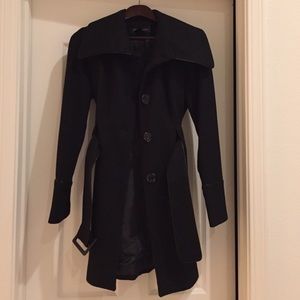 INC Black pea coat