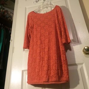 Coral and lace forever 21 dress