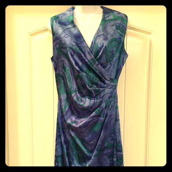 Lauren by Ralph Lauren Blue Paisley Dress