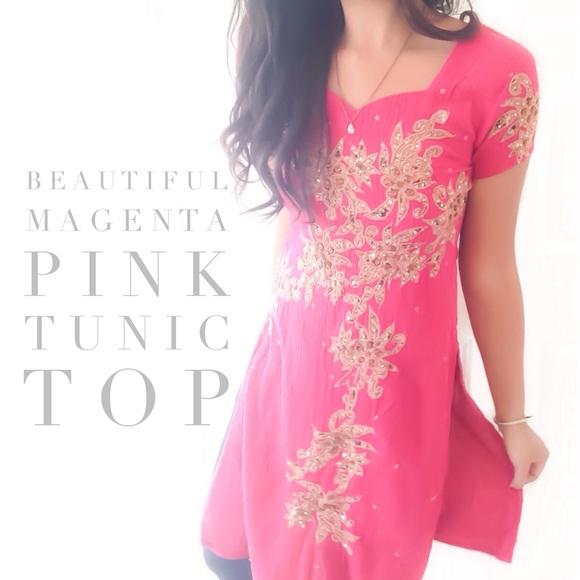 Tops - Beautiful Magenta Pink Tunic Top