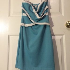 Teal & white papaya dress