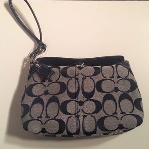 Navy blue coach wristlet