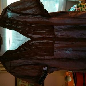 Short sleeve button up in dusky purple