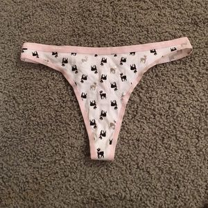 Victoria's Secret pink white holiday thong