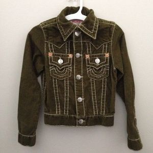 True Religion Girl's olive corduroy jacket Sz. S